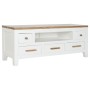 Mobile TV DKD Home Decor Bianco Marrone Acacia Legno di mango 125 x 40 x 50 cm