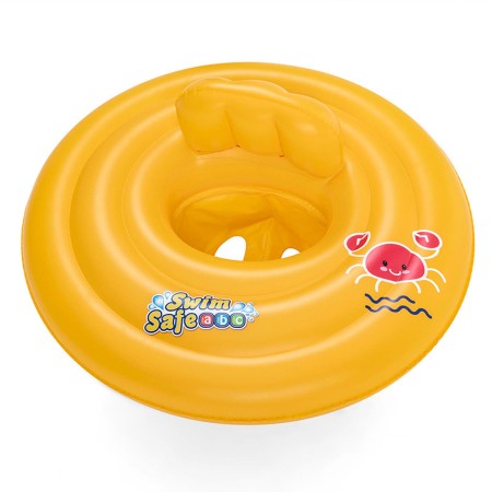 Bestway Galleggiante Gonfiabile 3 Anelli Sedile Bambino 76x76 cm 1 a 2 Anni Giardino, Piscina e Spiaggia 32050