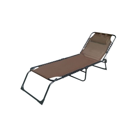 Marbueno lettino pieghevole in acciaio con cuscino giardino e piscina 190X58X27 cm marrone 10001