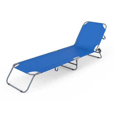 Marbueno Tumbona Pieghevole Acciaio Blu Scuro Spiaggia e Piscina 187X55X24 cm 10021