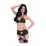 Set di Lingerie Chilirose Nero XL 3 Pezzi