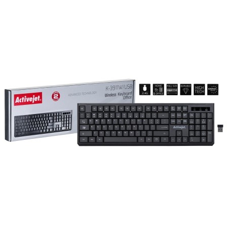 Tastiera Activejet K-3911W Nero QWERTY