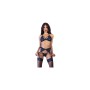 Set di Lingerie Chilirose Azzurro Nero L/XL 4 Pezzi