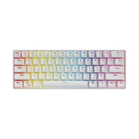 Tastiera Savio Whiteout Bianco Multicolore Inglese QWERTY