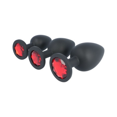 Plug Anale Virgite Nero Silicone Set 3 Pezzi