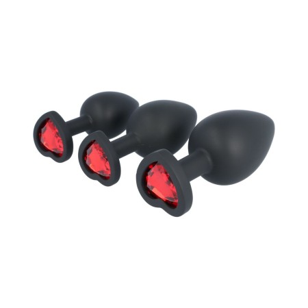 Plug Anale Virgite Nero Silicone Set 3 Pezzi