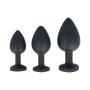 Plug Anale Virgite Nero Silicone Set 3 Pezzi