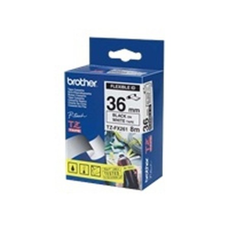 Nastro Laminato per Etichettatrici Brother TZEFX261 Bianco Nero/Bianco