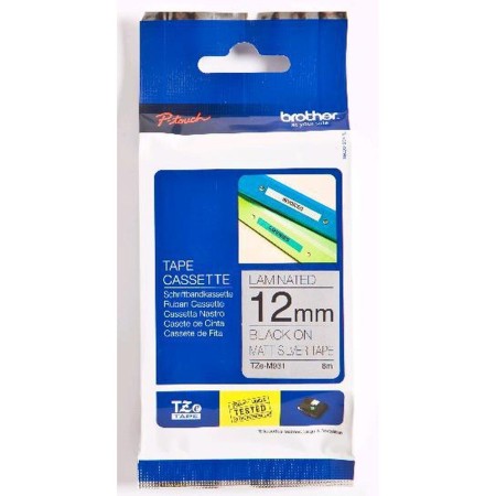 Cartuccia ad Inchiostro Originale Brother TZe-M931 Nero/Argentato 12 mm