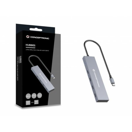 Hub USB Conceptronic HUBBIES14G Grigio