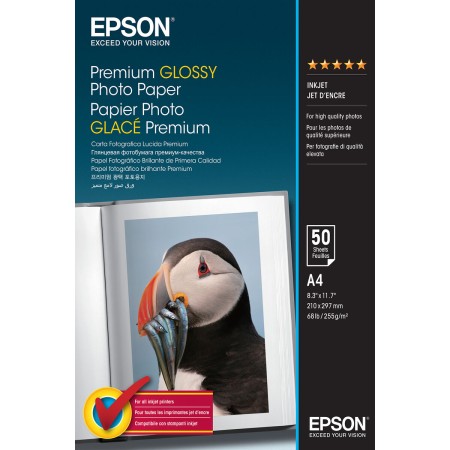 Carta Fotografica Lucida Epson Premium Glossy Photo Paper - A4 - 50 Hojas A4 50 Fogli (1 Unità)