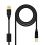 Cavo USB 2.0 A con USB B NANOCABLE 10.01.1205 Nero 5 m (1 Unità)