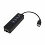 Hub USB Ewent AAOAUS0127 3 x USB 3.1 RJ45 Plug and Play