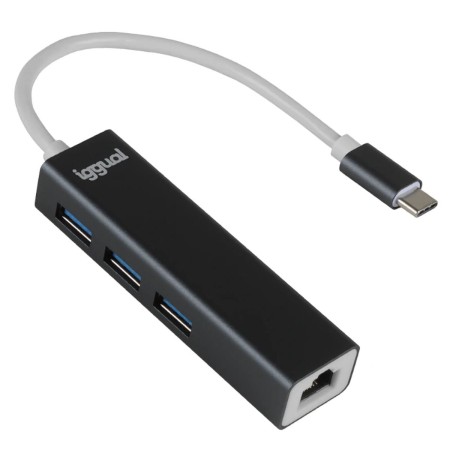 Hub USB-C iggual IGG319253 Nero Grigio