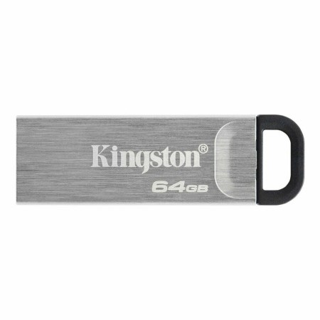 Memoria USB Kingston DTKN/64GB Portachiavi Argentato Nero Argento 64 GB