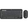 Tastiera e Mouse Wireless Logitech Pebble 2 Combo Qwerty in Spagnolo Nero Grigio Grafite