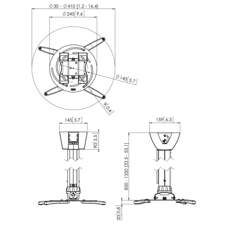 Supporto da Soffitto per Proiettore Vogel's PPC 2585