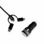 Caricabatterie per Auto USB Universale + Cavo USB C Subblim SUB-CHG-4CC002 Nero 12 W