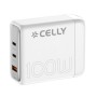 Caricabatterie da Parete Celly PS3GAN100WWH Bianco 100 W