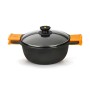 Casseruola con coperchio in vetro BRA A270328 5,7 L (Ø 28 cm) Nero Metallo Alluminio Alluminio fuso Ø 28 cm Aluminio