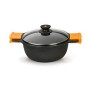 Casseruola con coperchio in vetro BRA A270332 8,3 L Ø 32 cm Nero Metallo Alluminio Alluminio fuso