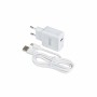 Caricabatterie da Parete + Cavo USB A con USB C DCU 66826 Bianco (1 m)