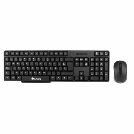 Tastiera e Mouse NGS EUPHORIA KIT Nero Qwerty in Spagnolo Senza Fili