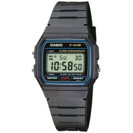 Orologio Unisex Casio F-91W-1YER Nero (Ø 35 mm)