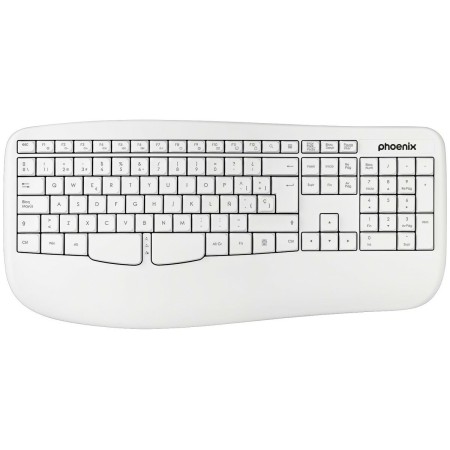 Tastiera Wireless Phoenix K201 Bianco Qwerty in Spagnolo