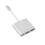 Hub USB-C 3 Porte MacLean MCTV-840 Argentato