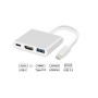 Hub USB-C 3 Porte MacLean MCTV-840 Argentato