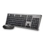 Tastiera e Mouse Wireless NGS Qwerty in Spagnolo Nero/Argentato