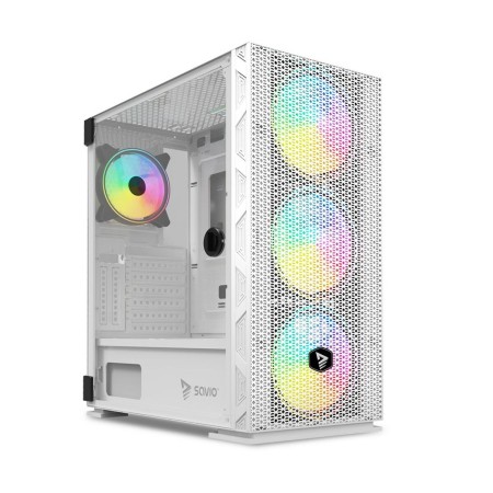 Case computer desktop ATX Savio RAPTOR WHITE X1 Nero Multicolore