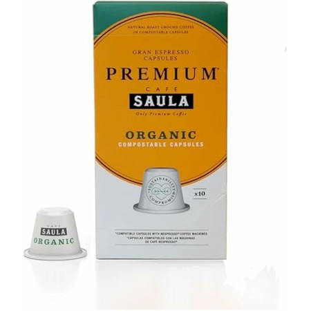 Capsule di Caffè con Contenitore Saula 30338181 Premium Organic 10Cap Zero