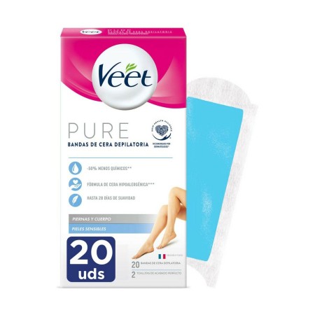 Strisce Depilatorie Corpo Veet Pelle sensibile 20 Unità