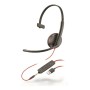 Auricolari con Microfono Poly Blackwire C3215 Nero Rosso