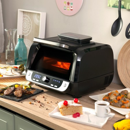 Friggitrice senza Olio con Grill, Accessori e Ricettario InnovaGoods Air Fryer Fryinn 12-in-1 6000 Nero Acciaio 6 L 3400 W