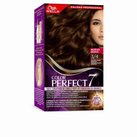 Tintura Permanente Wella Color Perfect 7 Nº 3/4 Capelli Brizzolati Castano Scuro 60 ml