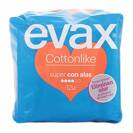 Assorbenti Super con Ali Cotton Like Evax (12 uds)