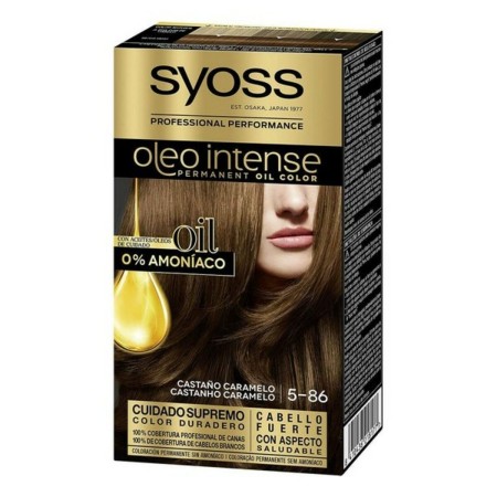 Tintura Permanente  Syoss Olio Intense Senza ammoniaca Nº 5,86 Castano Caramello