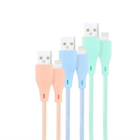 Cavo USB a Lightning NANOCABLE 10.10.0401-CO1 1 m Rete Azzurro Verde Rosa