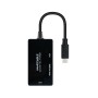 Adattatore USB C con VGA/HDMI/DVI NANOCABLE 10.16.4301-ALL 20 cm Nero 4K Ultra HD