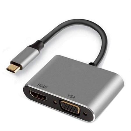 Adattatore USB con VGA/HDMI Ewent EW9700 4K Ultra HD Nero/Grigio 15 cm