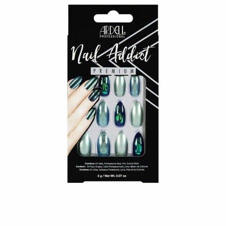 Unghie Finte Ardell Nail Addict Green Glitter Chrome (24 pcs)