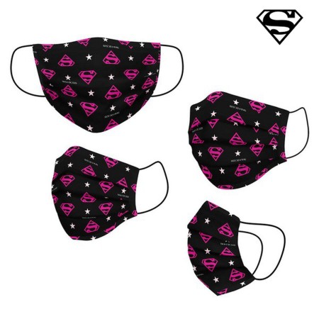 Mascherina Igienica in Stoffa Riutilizzabile DC Super Hero Girls Per bambini Nero