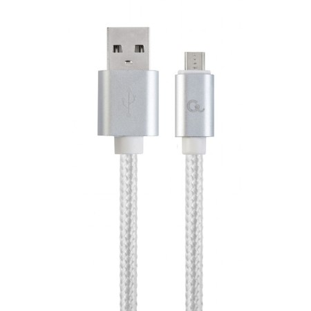 Cavo da USB a micro USB GEMBIRD CCB-MUSB2B-AMBM-6-S Bianco Argentato 1,8 m