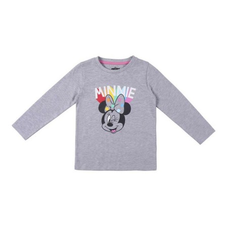 Maglia a Maniche Lunghe per Bambini Minnie Mouse Grigio