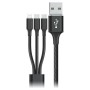 Cavo da USB a Micro USB, USB-C e Lightning Goms Nero 1, 2 m