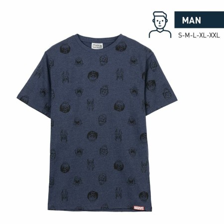 Maglia a Maniche Corte Uomo Marvel Blu scuro Adulti