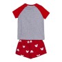 Pigiama Estivo Minnie Mouse Rosso Grigio